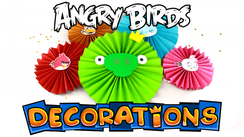  DIY Angry Birds Decorations - Paper Rosettes 
